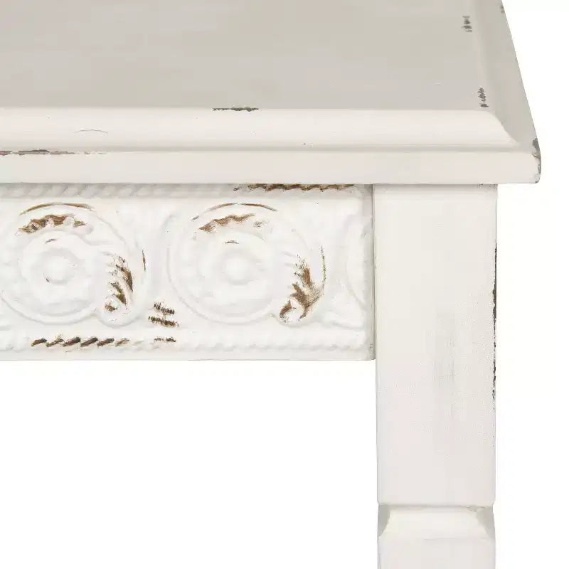 Table à thé carrée en bois 12x12x30" blanche