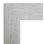 Petit miroir mural de salle de bain biseauté, encadrement en bois shiplap bleu marine
