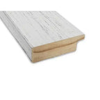Petit miroir mural de salle de bain biseauté, encadrement en bois shiplap bleu marine