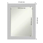 Petit miroir mural de salle de bain biseauté, encadrement en bois shiplap bleu marine