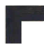 Petit miroir mural de salle de bain biseauté, encadrement en bois shiplap bleu marine