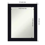 Petit miroir mural de salle de bain biseauté, encadrement en bois shiplap bleu marine