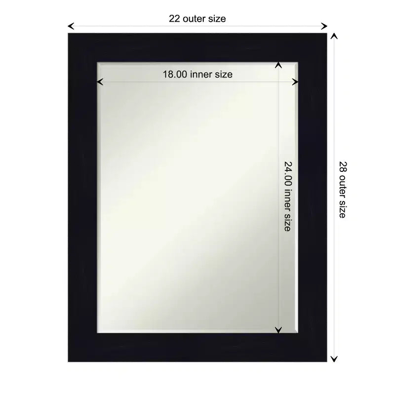 Petit miroir mural de salle de bain biseauté, encadrement en bois shiplap bleu marine