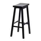 Tabouret de bar en bois sans dossier, 74 cm, noir (lot de 8)