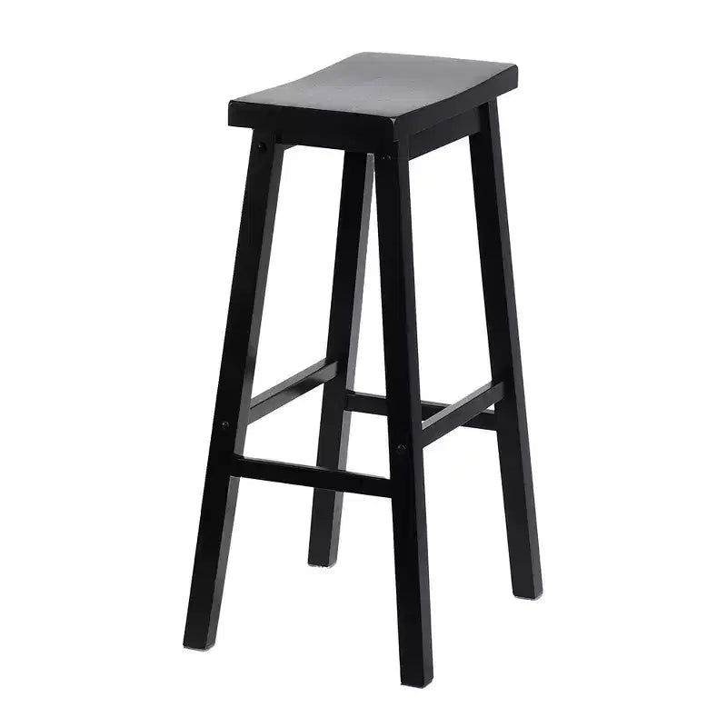 Tabouret de bar en bois sans dossier, 74 cm, noir (lot de 8)