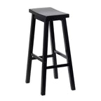 Tabouret de bar en bois sans dossier, 74 cm, noir (lot de 8)
