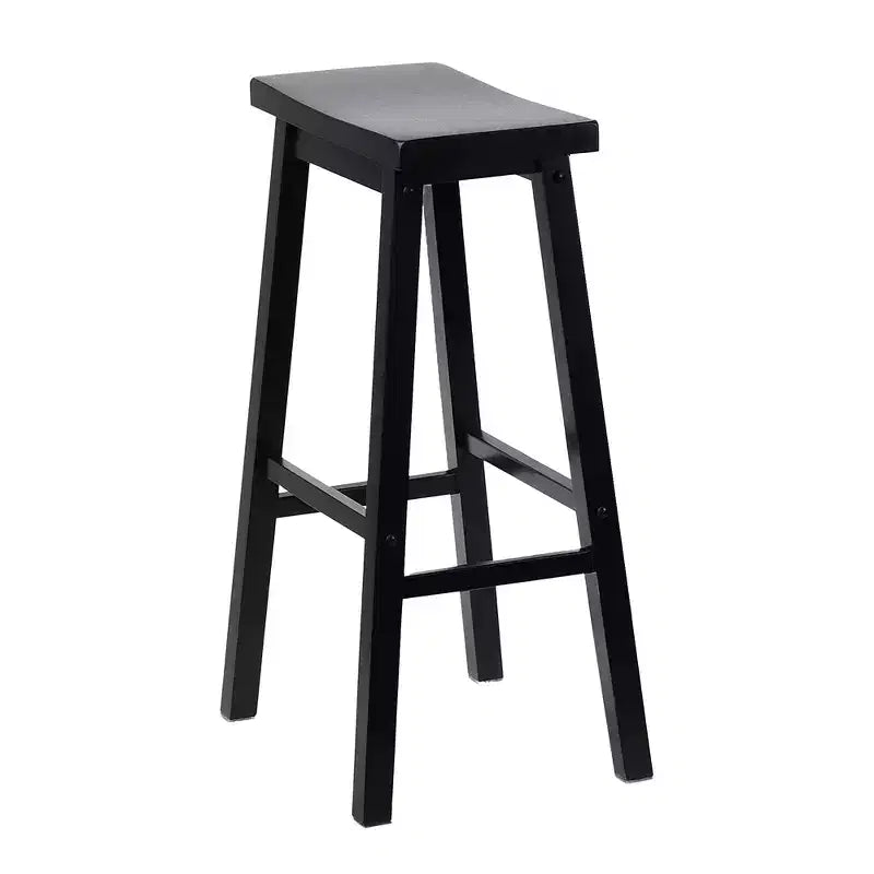 Tabouret de bar en bois sans dossier, 74 cm, noir (lot de 8)