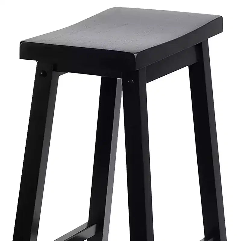Tabouret de bar en bois sans dossier, 74 cm, noir (lot de 8)