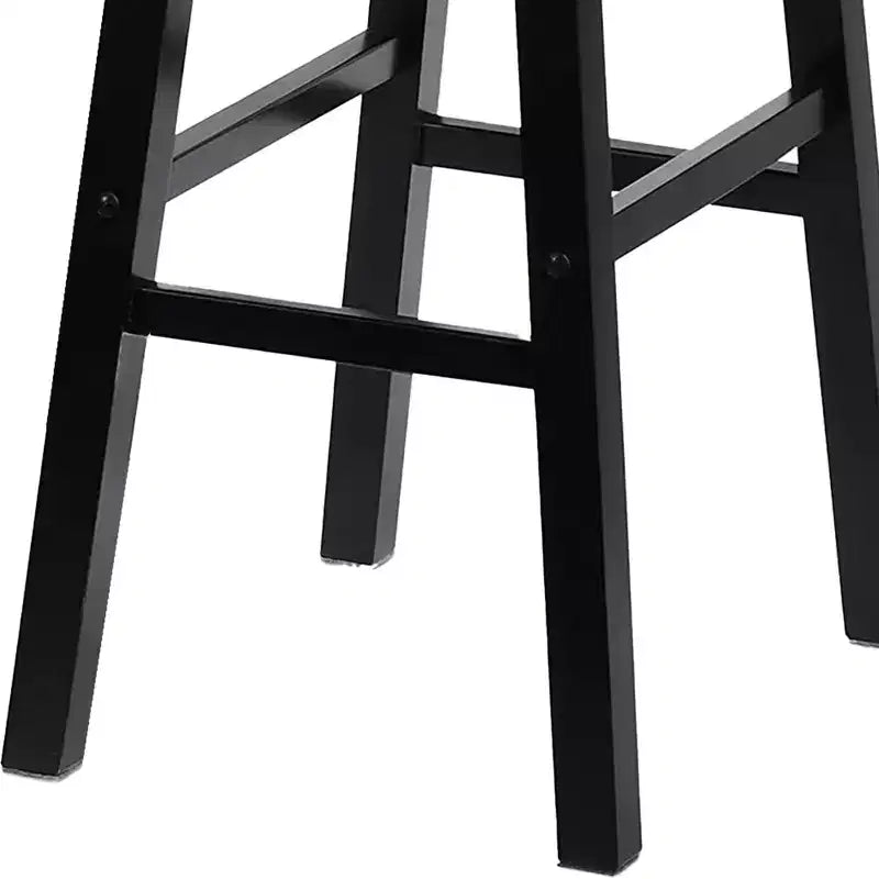Tabouret de bar en bois sans dossier, 74 cm, noir (lot de 8)