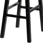 Tabouret de bar en bois sans dossier, 74 cm, noir (lot de 8)