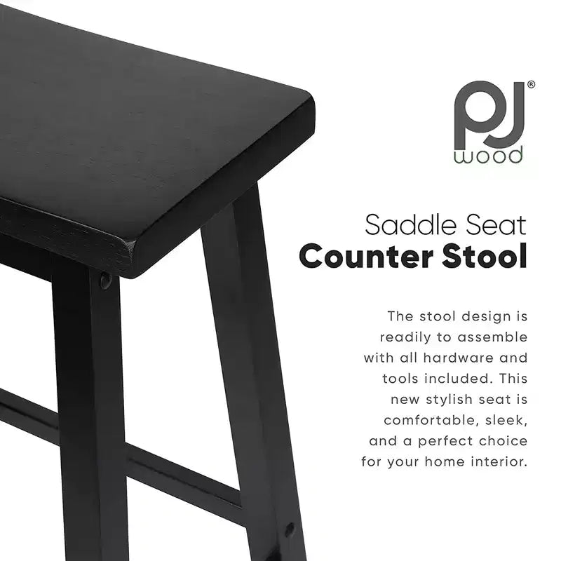 Tabouret de bar en bois sans dossier, 74 cm, noir (lot de 8)