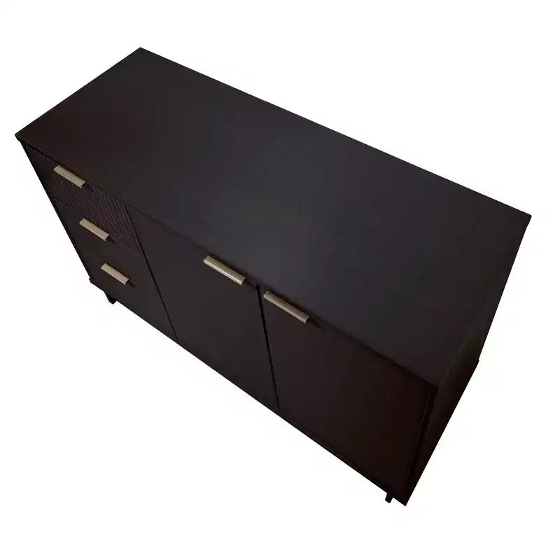 Buffet moderne 55 po à 3 tiroirs Blanc lustré