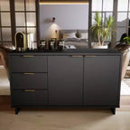 Buffet moderne 55 po à 3 tiroirs Blanc lustré
