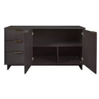 Buffet moderne 55 po à 3 tiroirs Blanc lustré