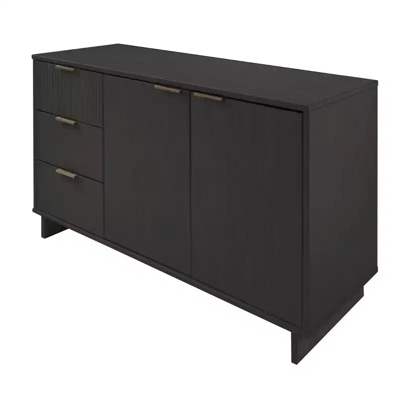 Buffet moderne 55 po à 3 tiroirs Blanc lustré