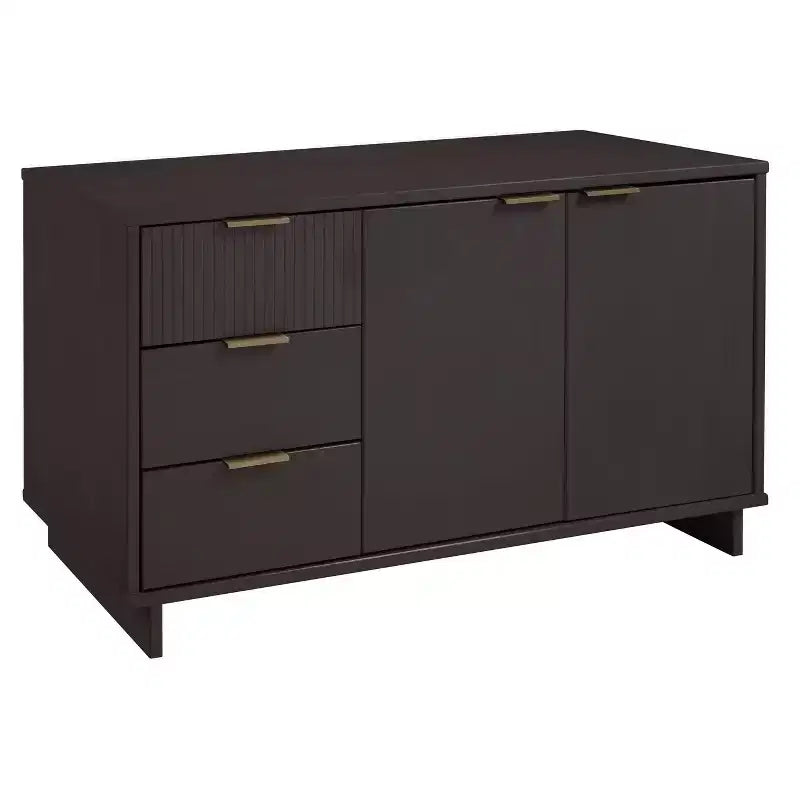Buffet moderne 55 po à 3 tiroirs Blanc lustré