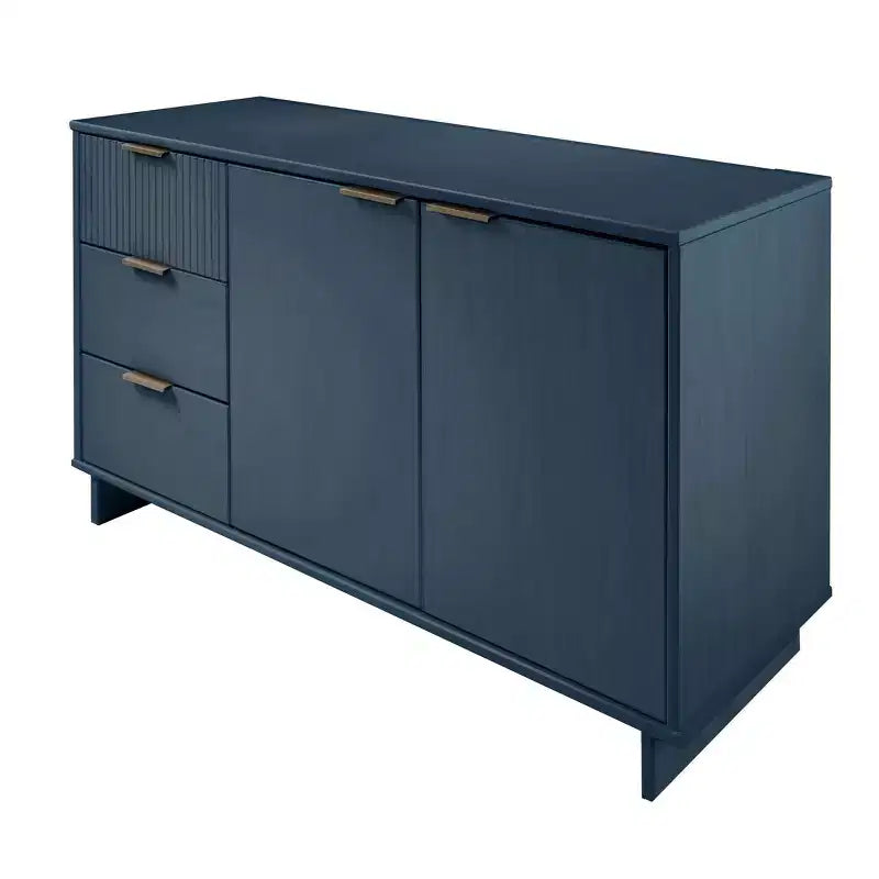 Buffet moderne 55 po à 3 tiroirs Blanc lustré