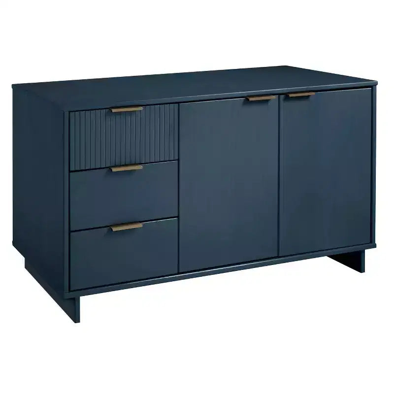 Buffet moderne 55 po à 3 tiroirs Blanc lustré