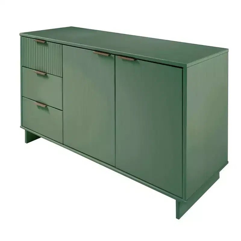 Buffet moderne 55 po à 3 tiroirs Blanc lustré