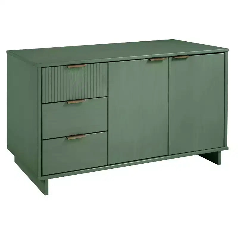 Buffet moderne 55 po à 3 tiroirs Blanc lustré