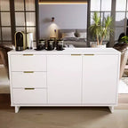 Buffet moderne 55 po à 3 tiroirs Blanc lustré