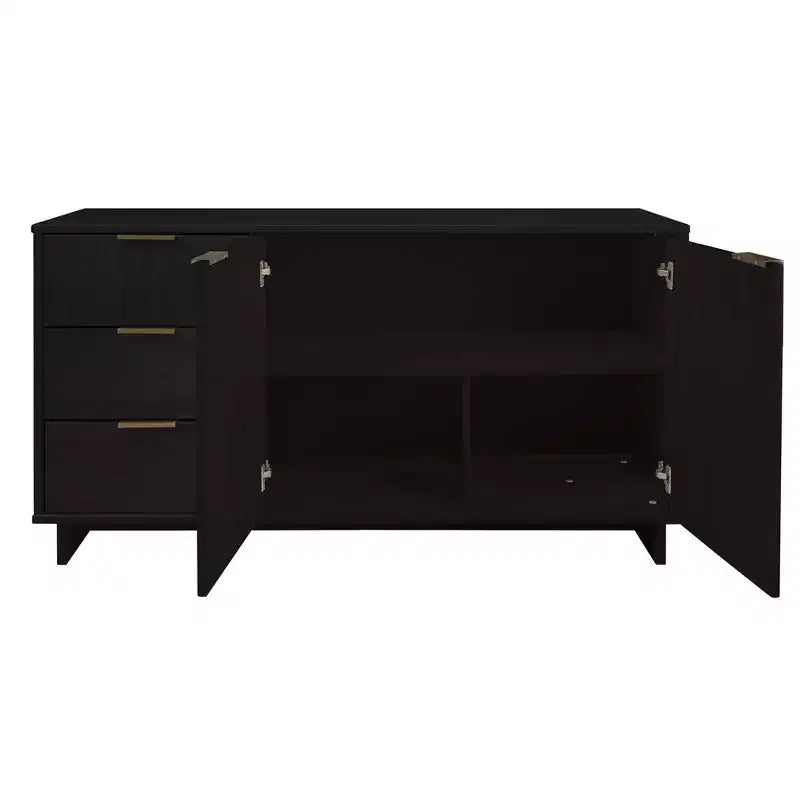 Buffet moderne 55 po à 3 tiroirs Blanc lustré