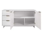 Buffet moderne 55 po à 3 tiroirs Blanc lustré