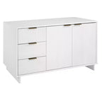 Buffet moderne 55 po à 3 tiroirs Blanc lustré