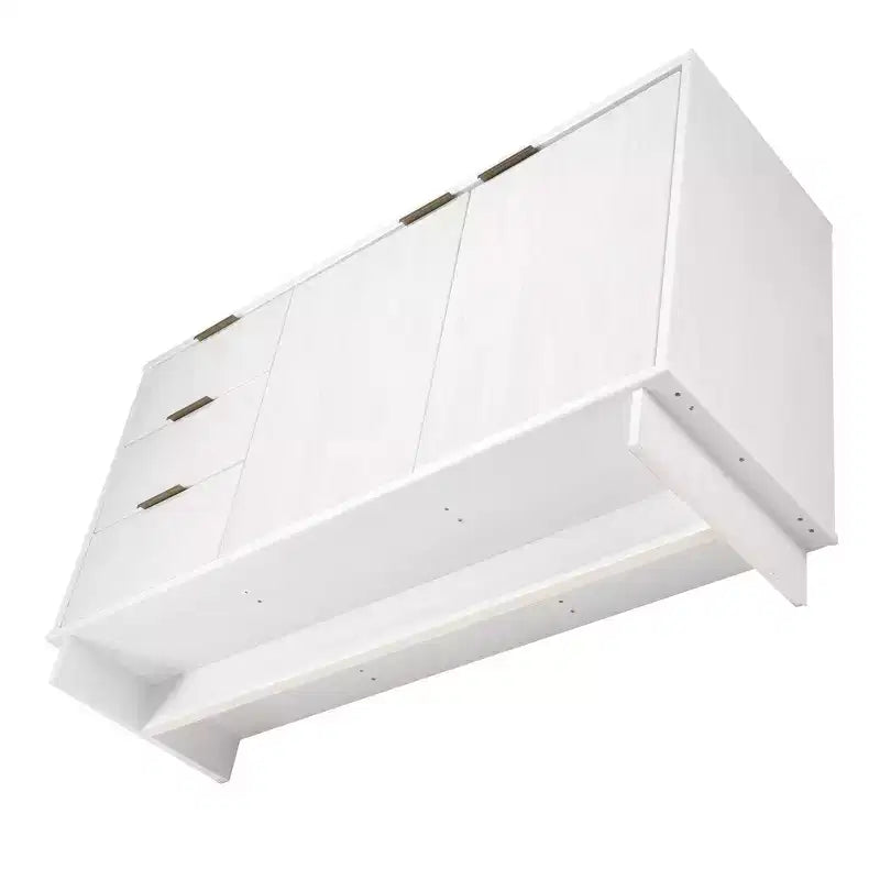 Buffet moderne 55 po à 3 tiroirs Blanc lustré