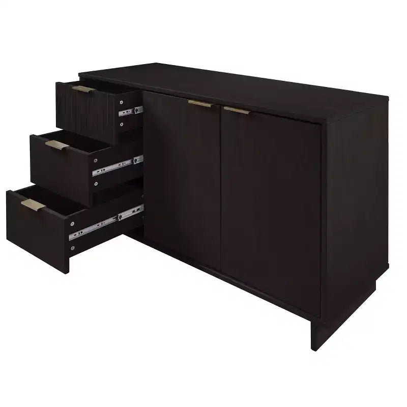 Buffet moderne 55 po à 3 tiroirs Blanc lustré