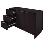 Buffet moderne 55 po à 3 tiroirs Blanc lustré