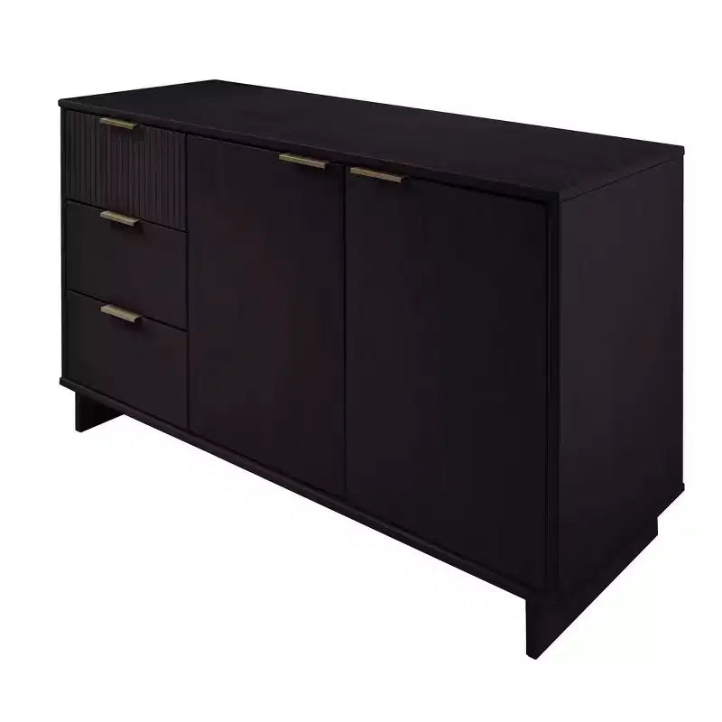 Buffet moderne 55 po à 3 tiroirs Blanc lustré