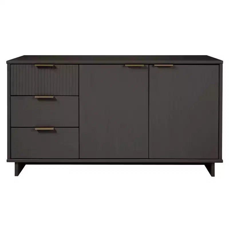 Buffet moderne 55 po à 3 tiroirs Blanc lustré