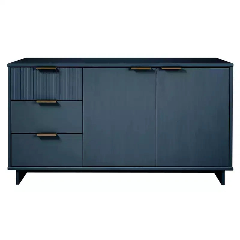 Buffet moderne 55 po à 3 tiroirs Blanc lustré