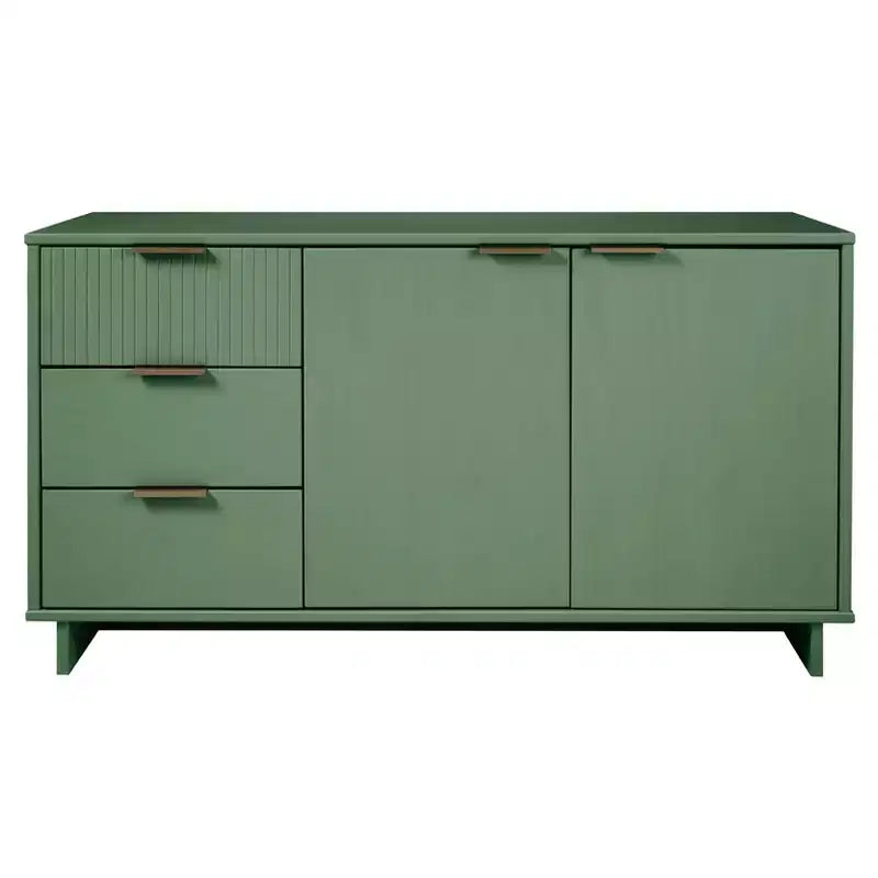 Buffet moderne 55 po à 3 tiroirs Blanc lustré