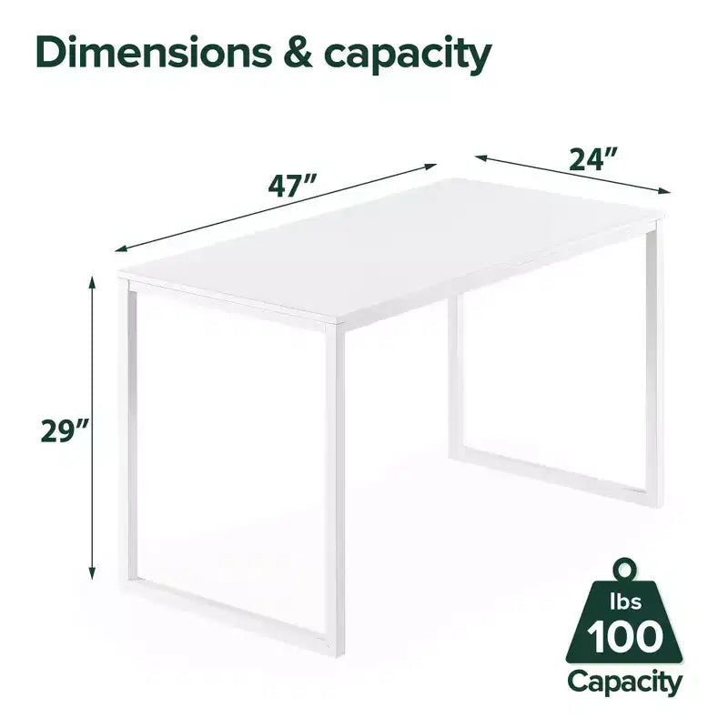Bureau de 47" avec structure en métal et surface en MDF