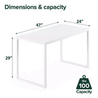Bureau de 47" avec structure en métal et surface en MDF