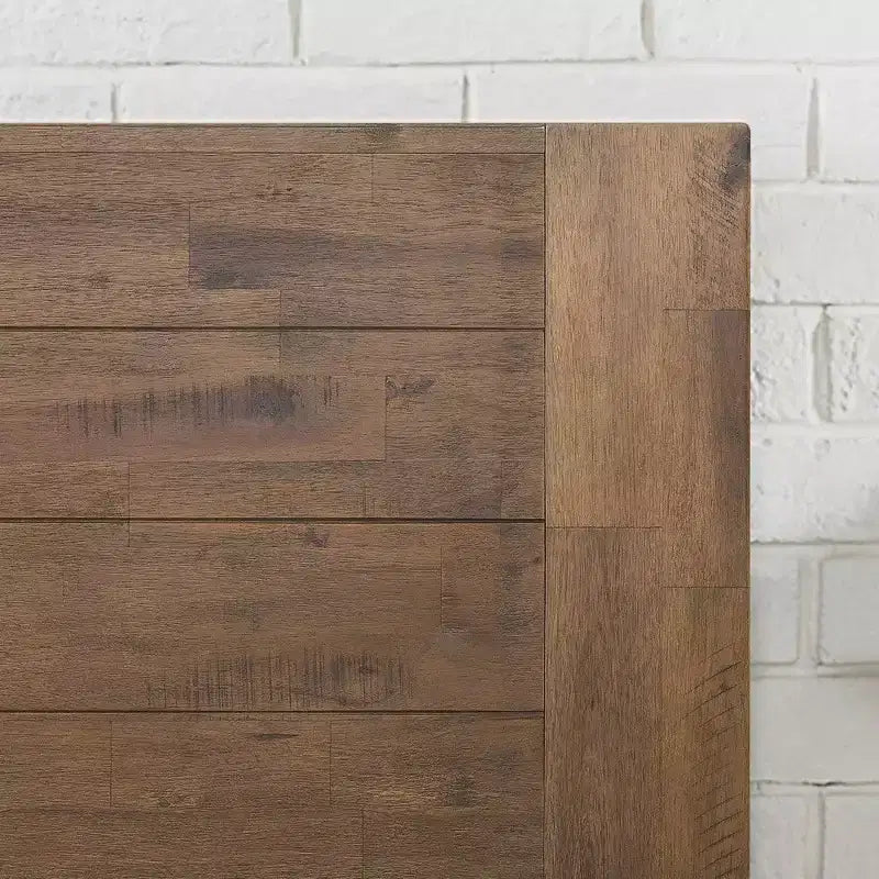 Cadre de lit plateforme en bois avec tête de lit marron