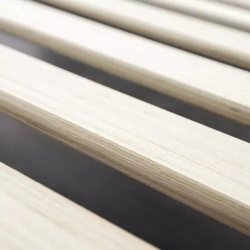 Cadre de lit plateforme en bois avec tête de lit marron