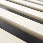 Cadre de lit plateforme en bois avec tête de lit marron