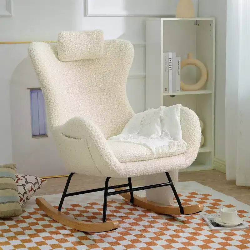 Teddy Tufted Rocking Chair with Rubber Legs - ModernLuxe