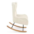 Fauteuil à bascule capitonné avec pieds en caoutchouc