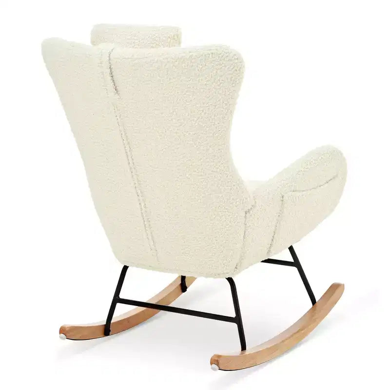 Fauteuil à bascule capitonné avec pieds en caoutchouc