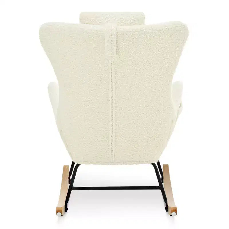 Fauteuil à bascule capitonné avec pieds en caoutchouc