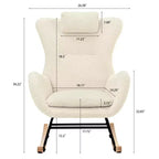 Fauteuil à bascule capitonné avec pieds en caoutchouc