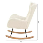 Fauteuil à bascule capitonné avec pieds en caoutchouc