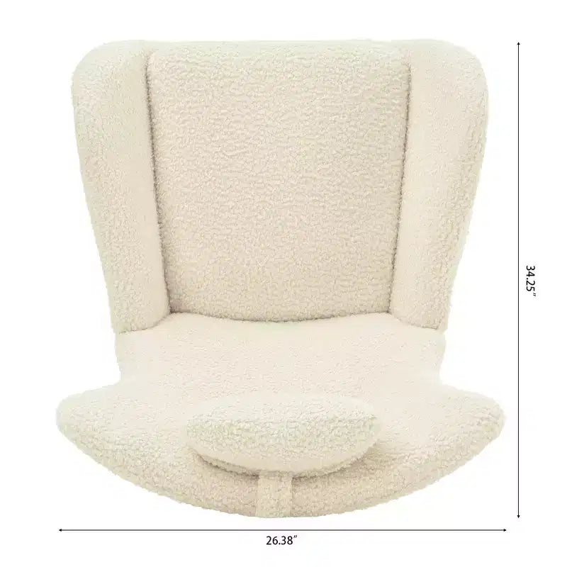 Fauteuil à bascule capitonné avec pieds en caoutchouc
