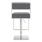 Tabouret de bar réglable en similicuir et acier inoxydable