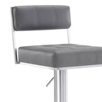 Tabouret de bar réglable en similicuir et acier inoxydable