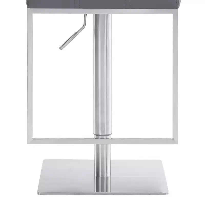 Tabouret de bar réglable en similicuir et acier inoxydable